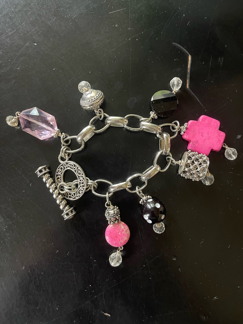Toggle Pink Charm Toggle Bracelet
